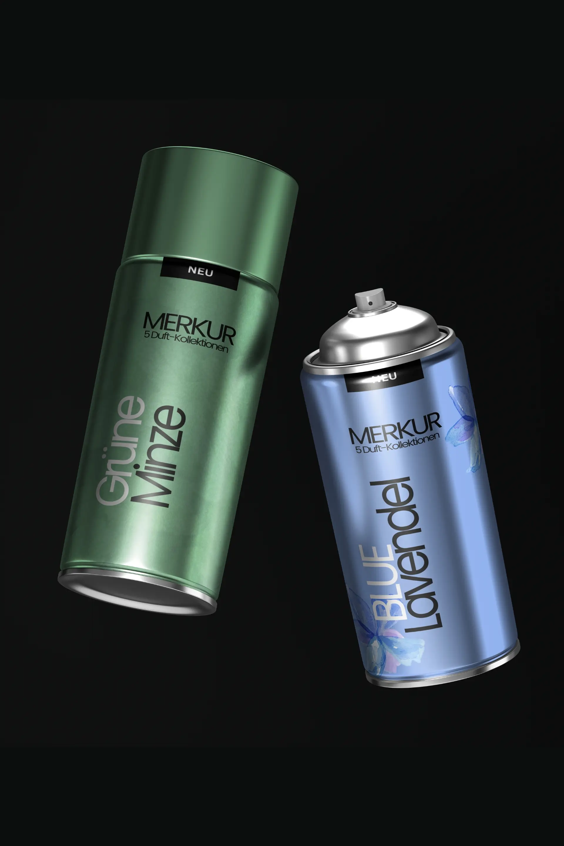 2 Deo-Dosen mit Aufschrift