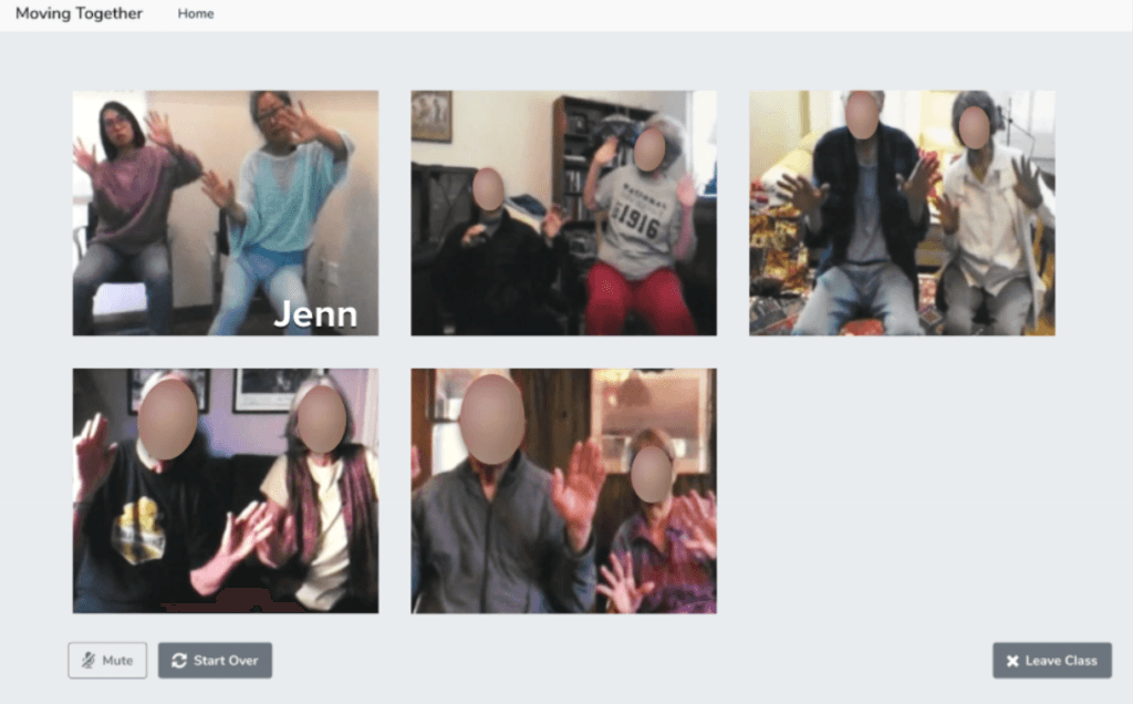 Screenshot of a Moving Together class