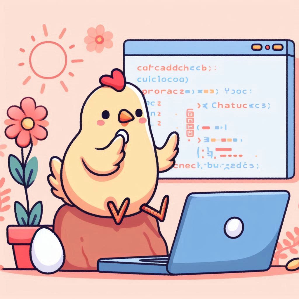 Programming Chicken (AI generated)