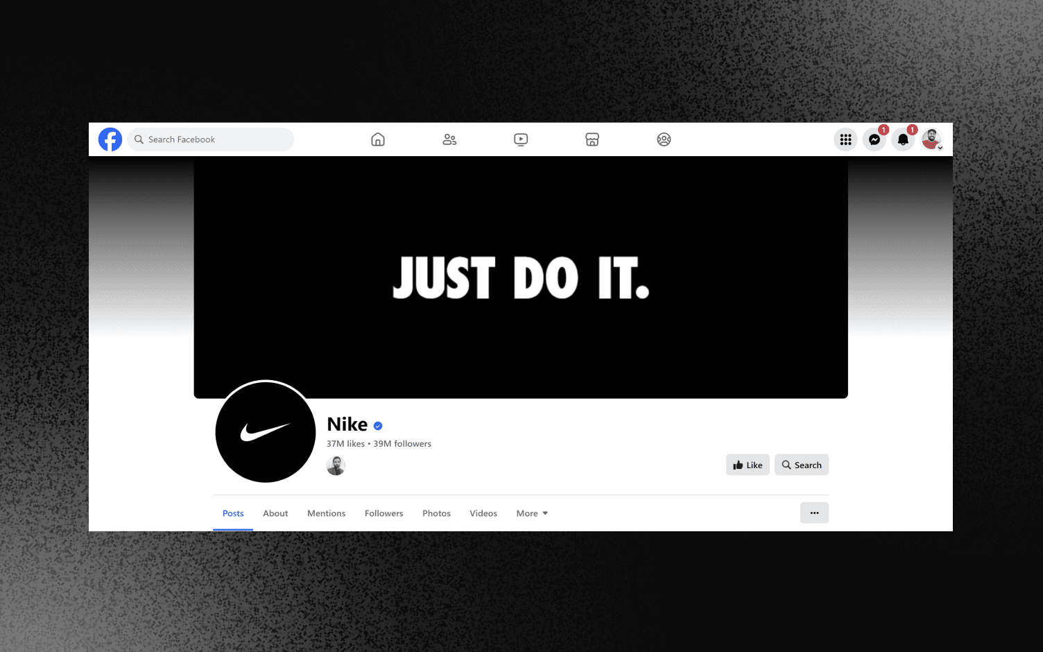 Nike Facebook cover glorify