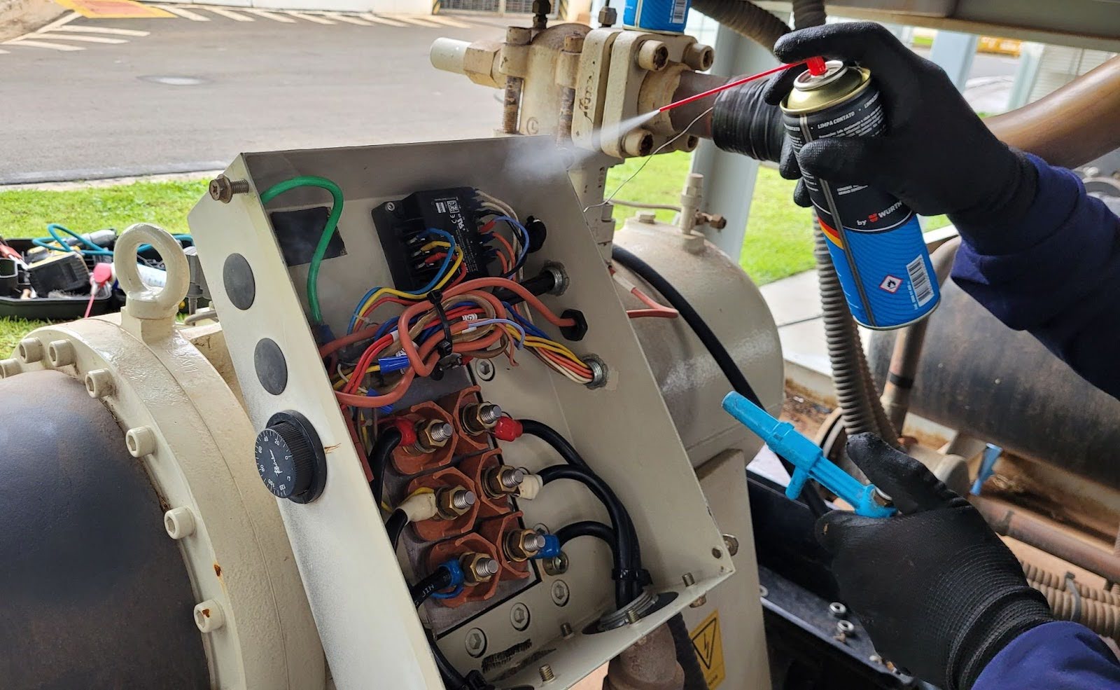 Blue chemical Solution beaker