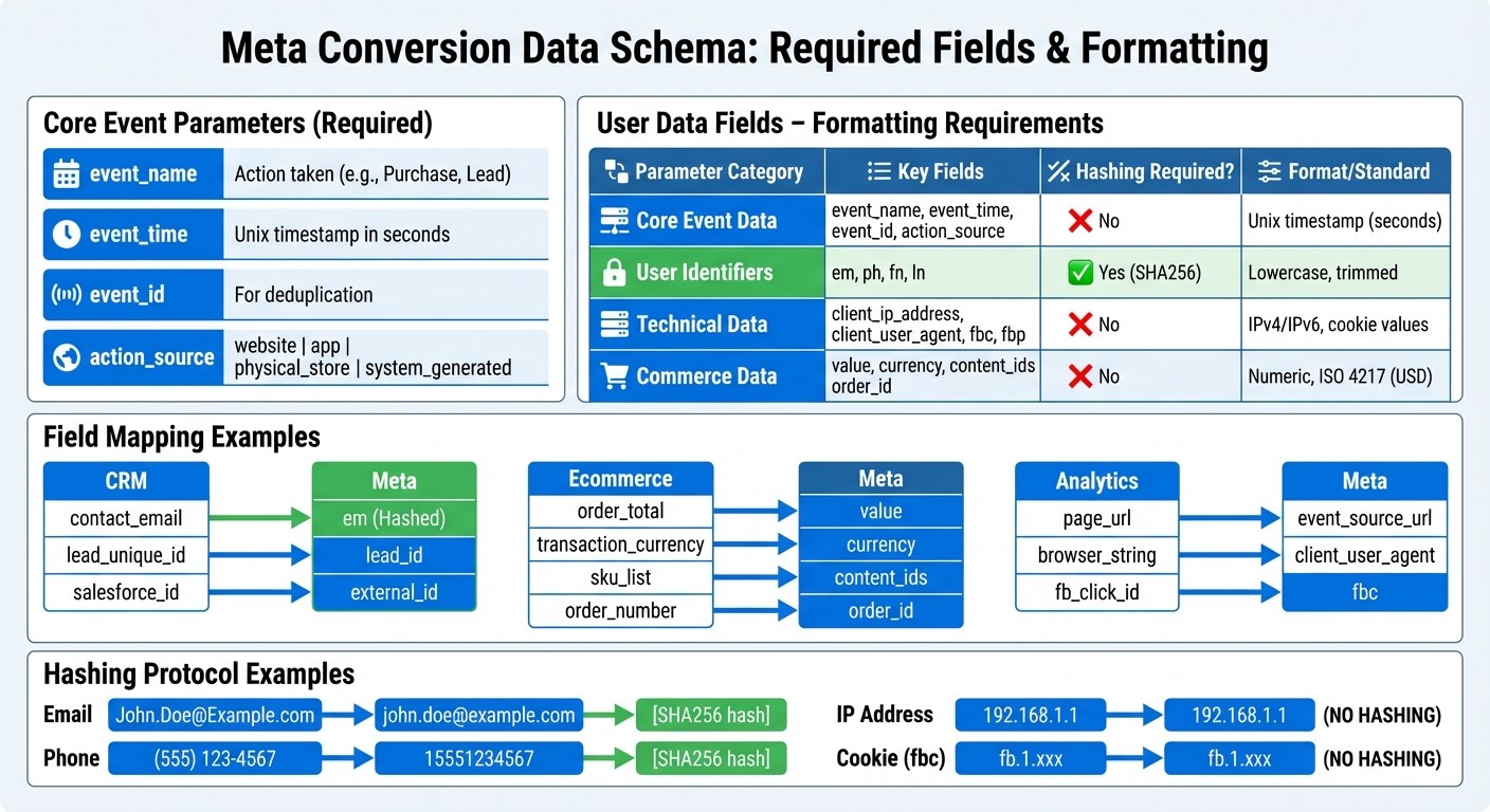 Meta Conversion Data Schema Requirements and Field Mapping Guide