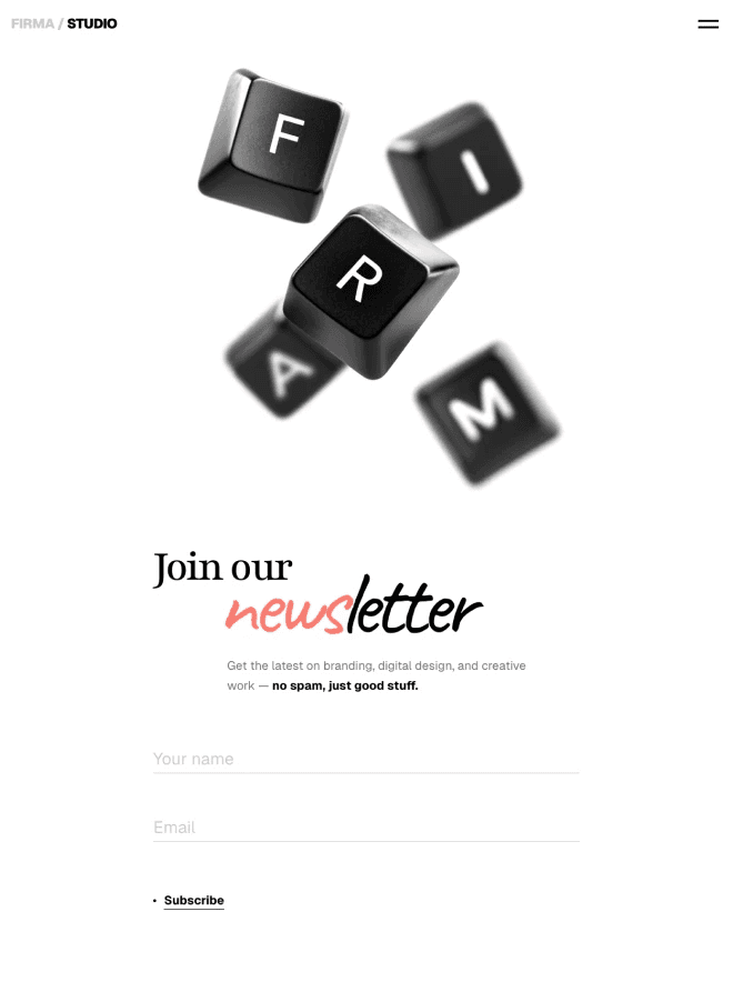 Firma Creative Agency Framer template homepage preview