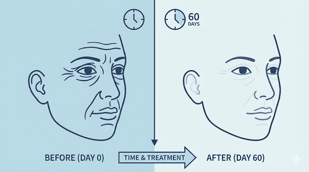 Peptide serum results timeline for expression lines
