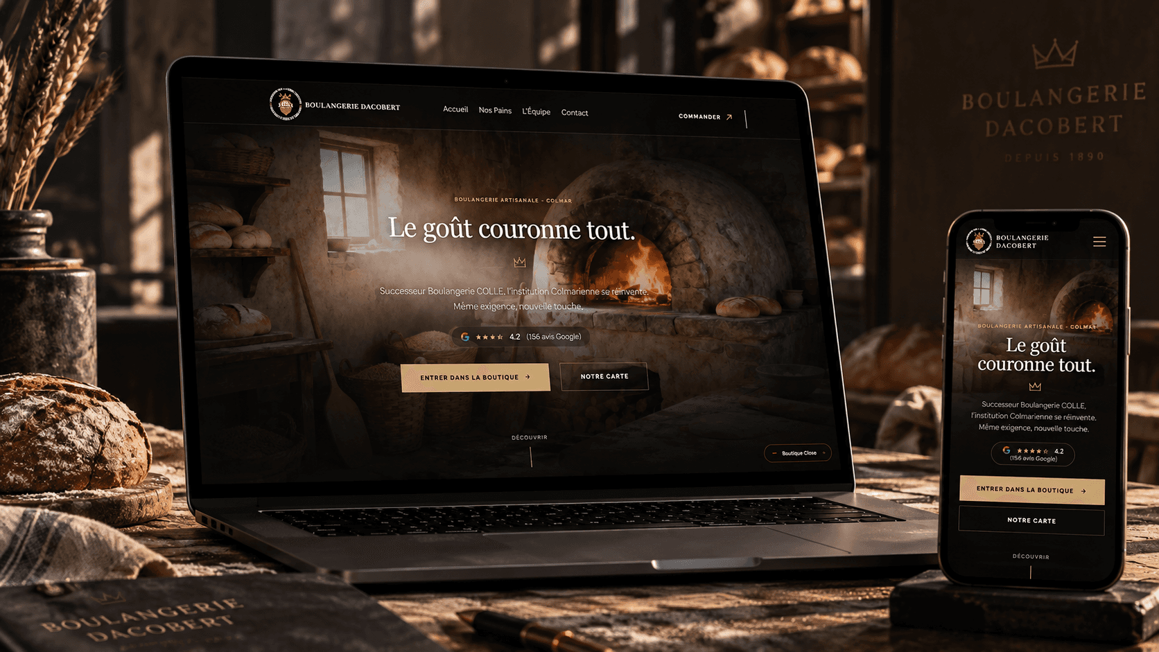 Site réalisé pour Boulangerie Dagobert