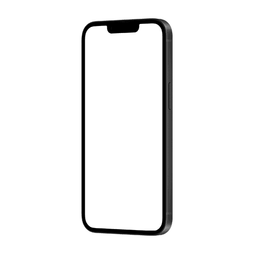 Black iPhone 16e mockup left view