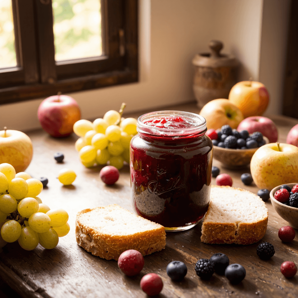 product photography of Fruit preserves