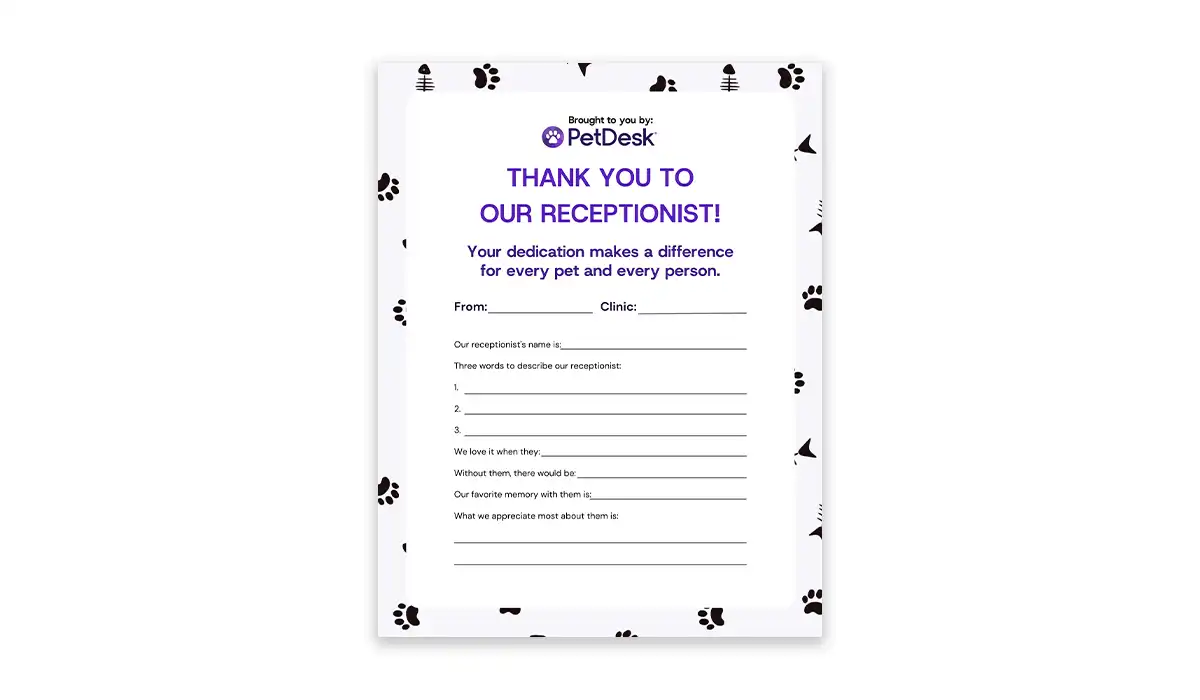 Veterinary Receptionist Kudos Cards|Veterinary technician week kudo cards|Time Saving Veterinary Checklists