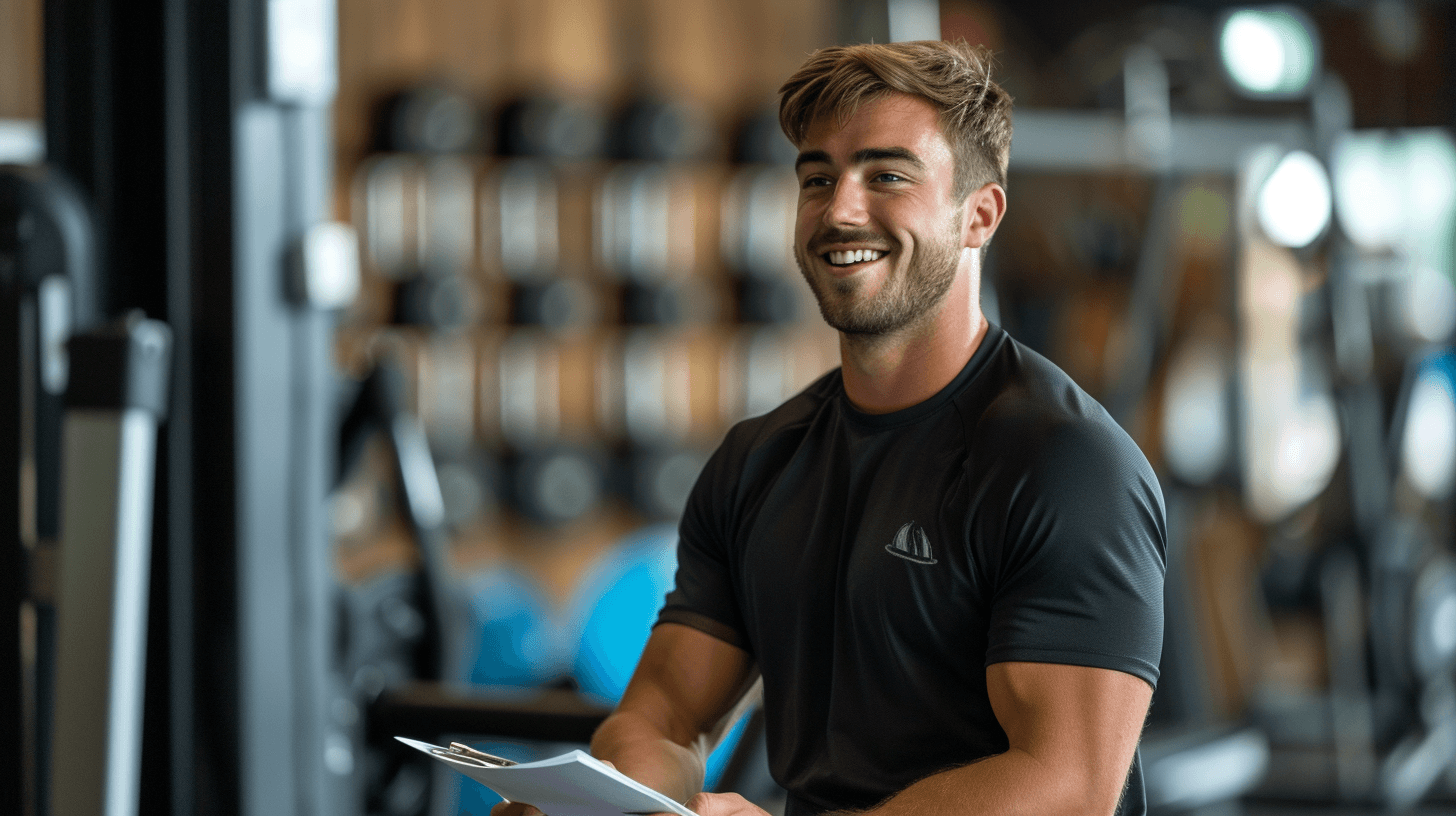 A gym instructor sharing the details of a 5 day split workout guide.