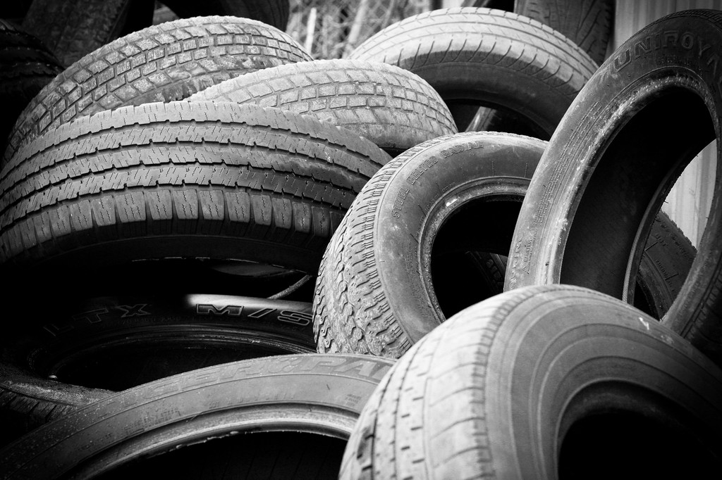 A pile of car tires