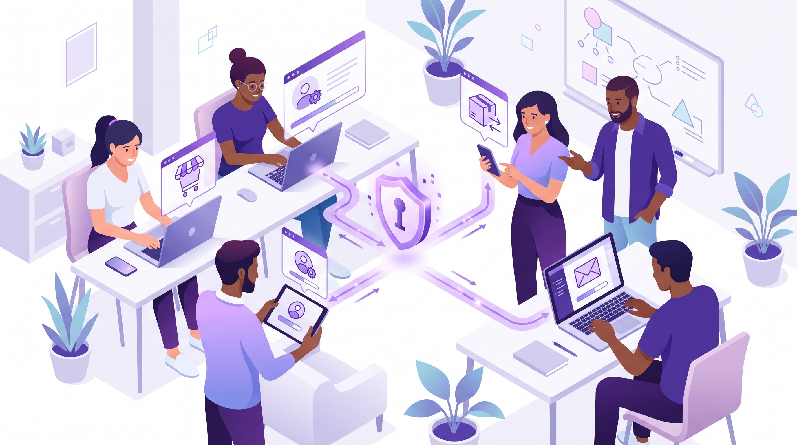 Agency team testing Shopify customer authentication across commerce channels