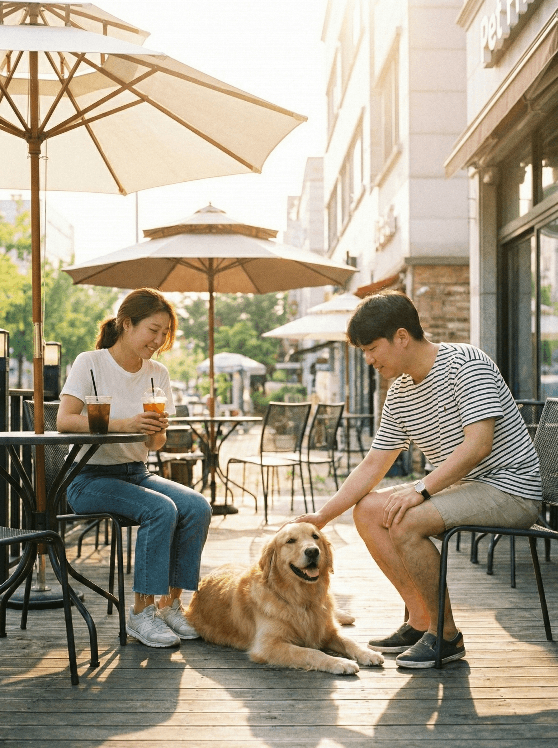반려견과 함께 식당 이용하는 모습