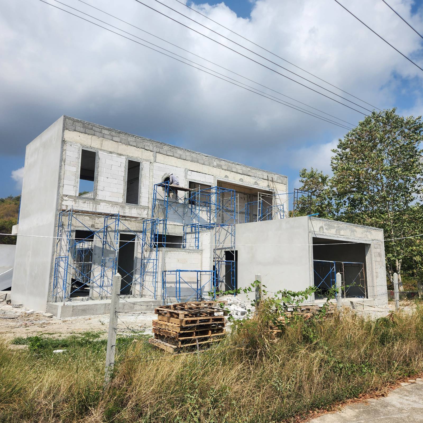 Brick walls and window openings complete