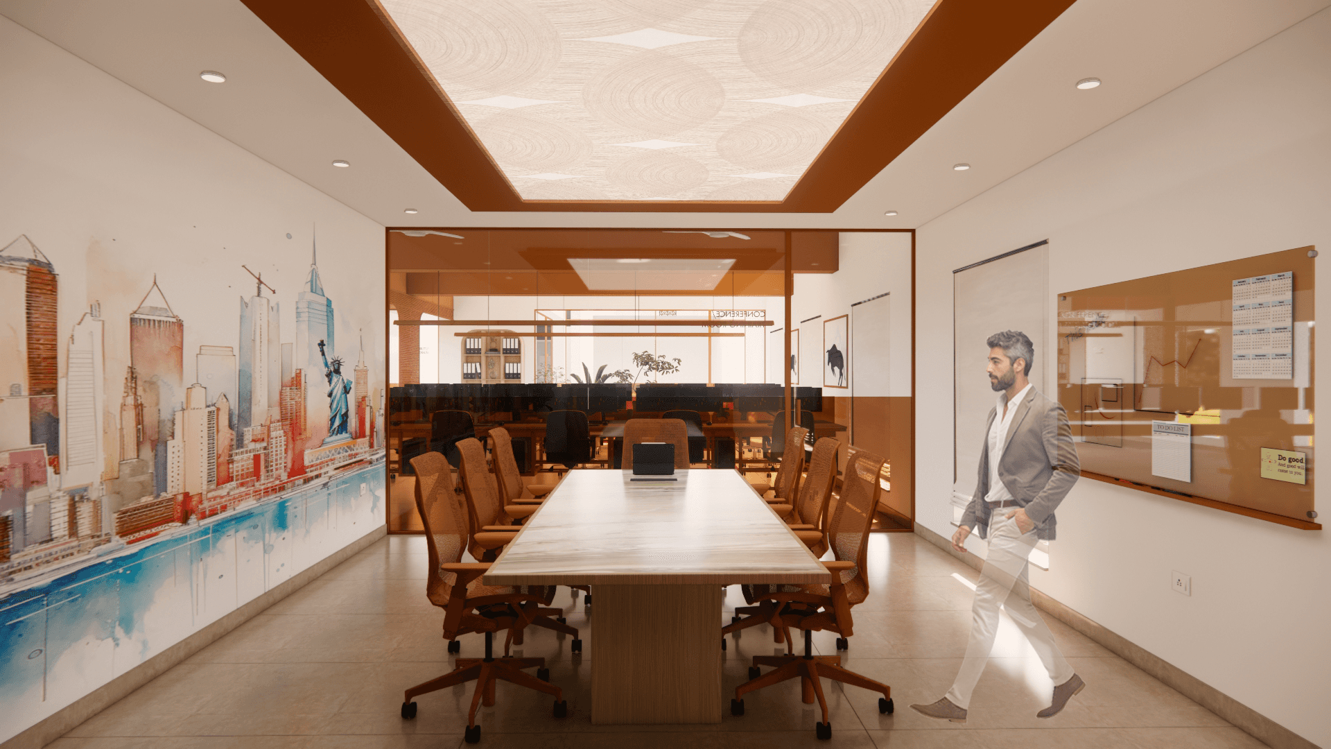  Futura + JHMC, P. Velur – conference room with glass-partitioned workspace, designed by Rooted Narratives, Bengaluru.