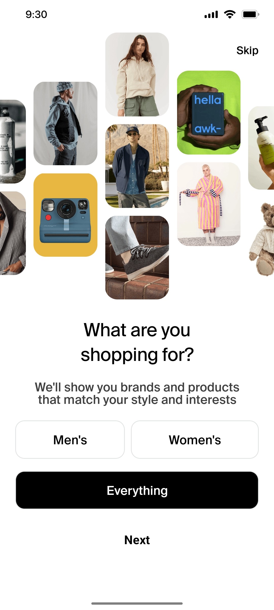 shop app ui