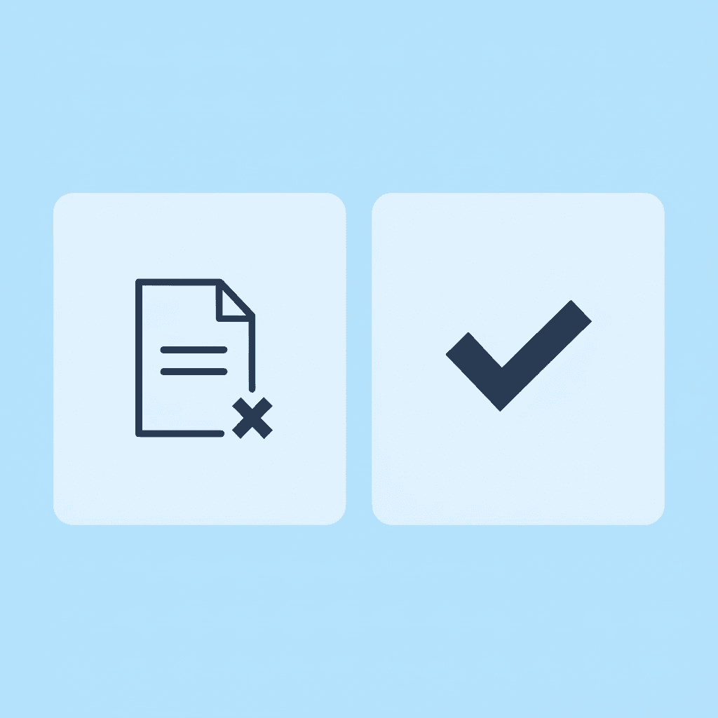 Before and after comparison showing scattered documents becoming organized, structured data