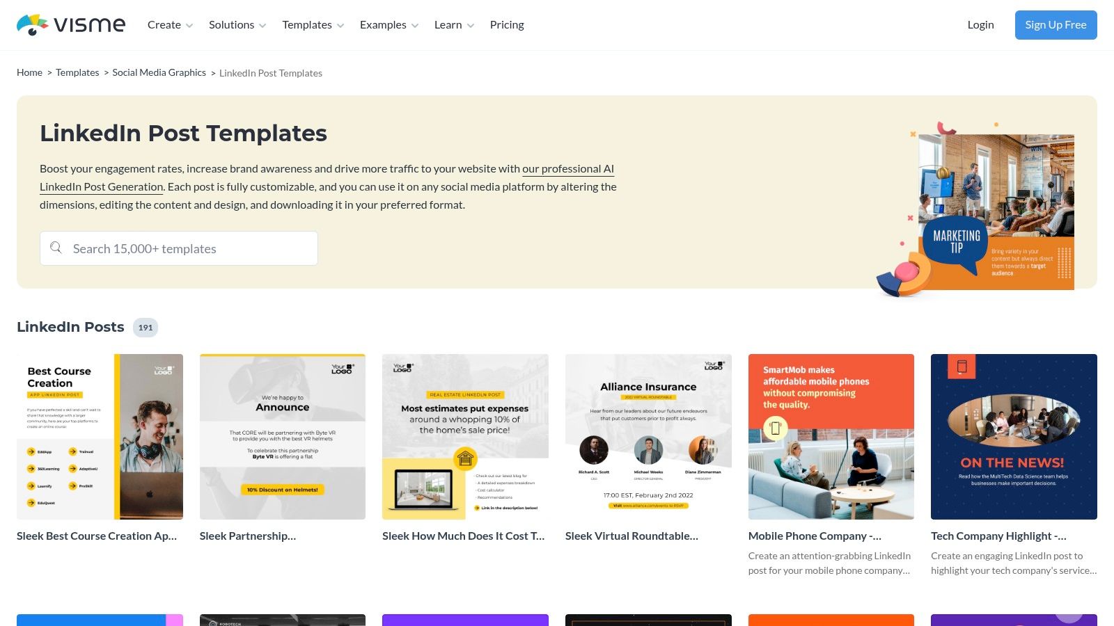 Visme – LinkedIn Post Templates