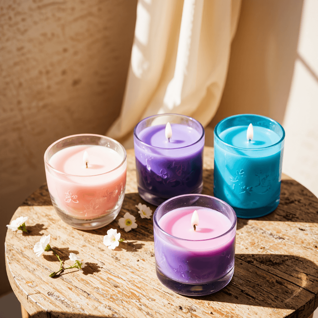 product photography of set of decorative candles