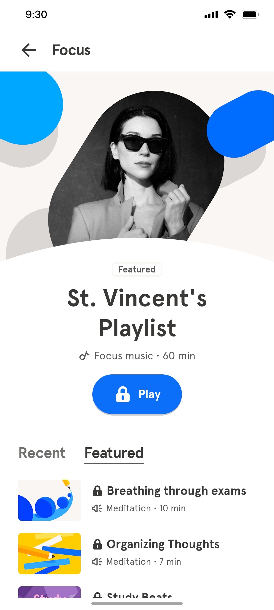 Headspace Focus screen