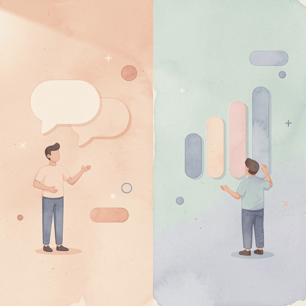 Split scene illustration showing gender-specific Arabic addressing