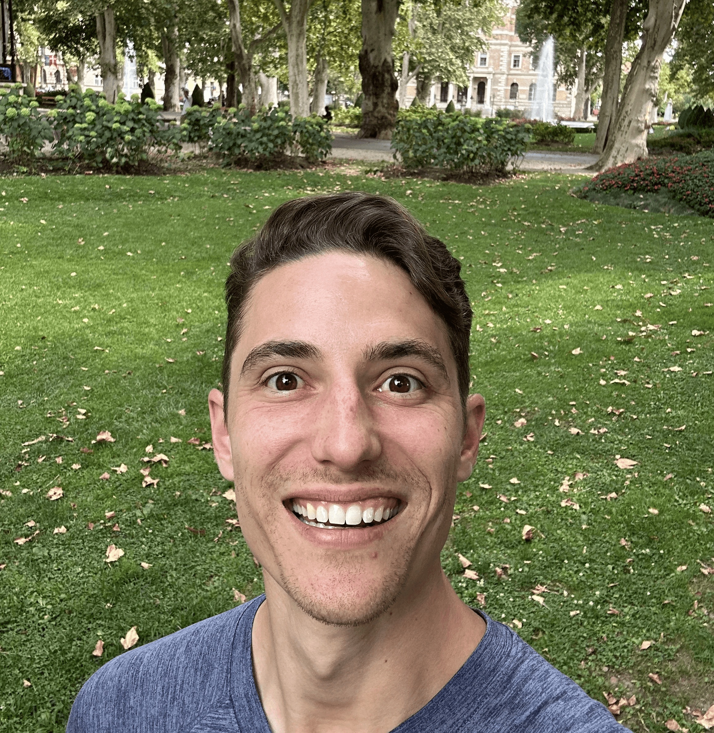 Lane taking a selfie in Croatia inside of a park