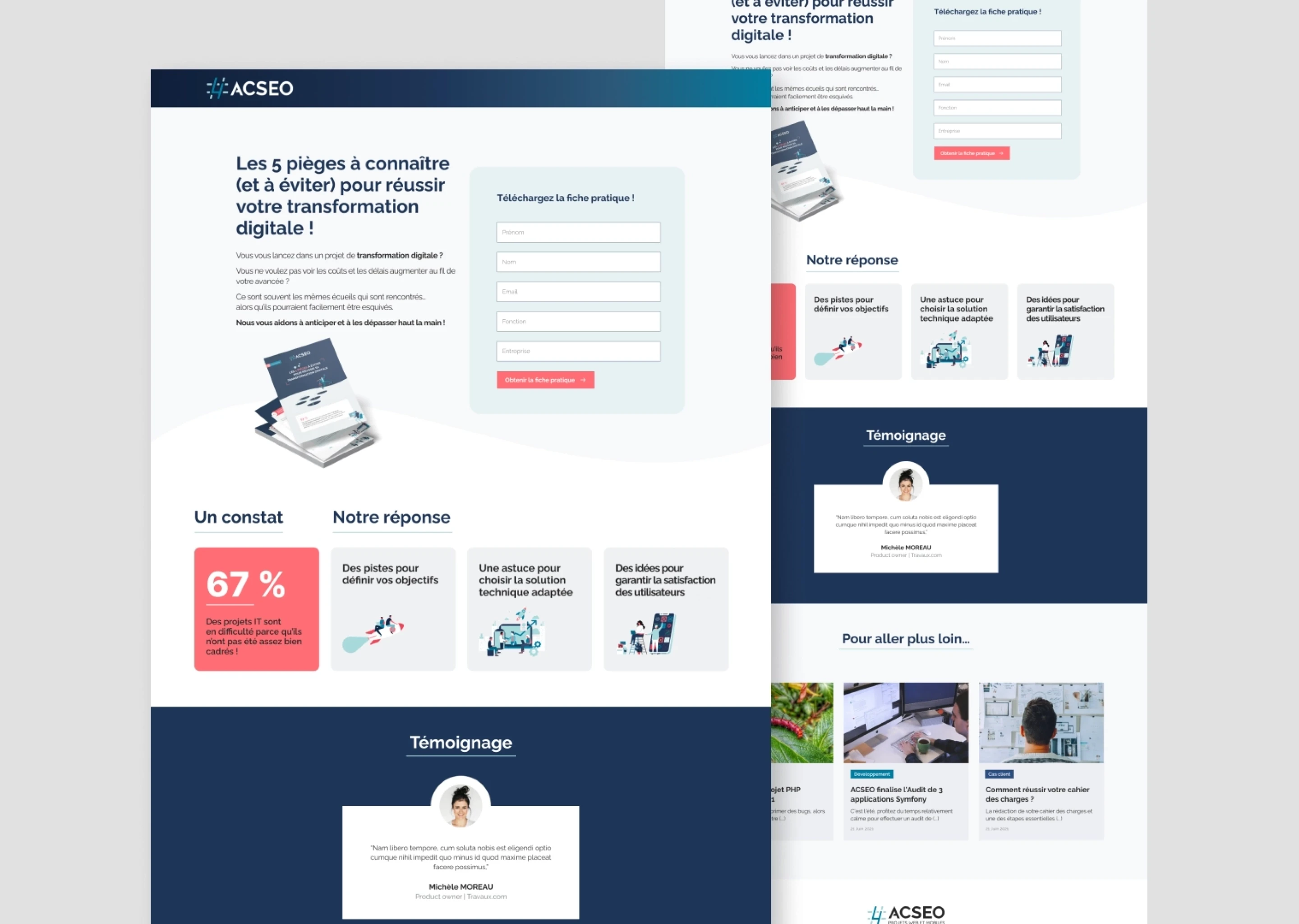 Mockup de landing page crées pour des entreprises B2B, conçu par un web brand et UX UI designer basé à Rennes et à Paris, spécialisé en design de sites web et de branding de marques