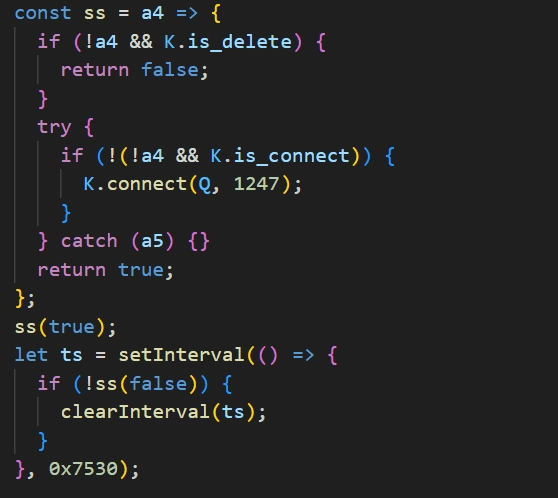 Socket connection routine