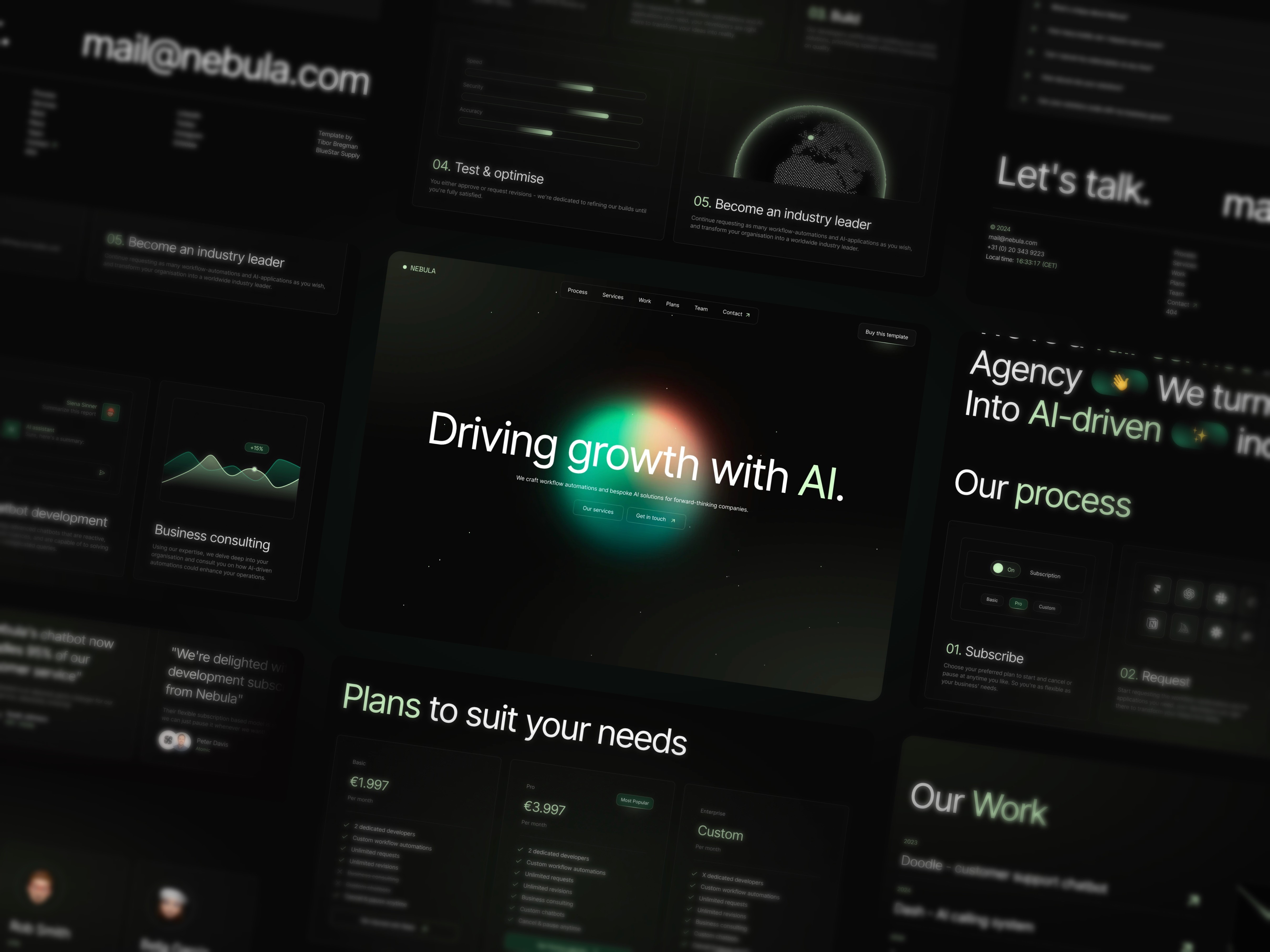 Nebula Framer Template Close-up
