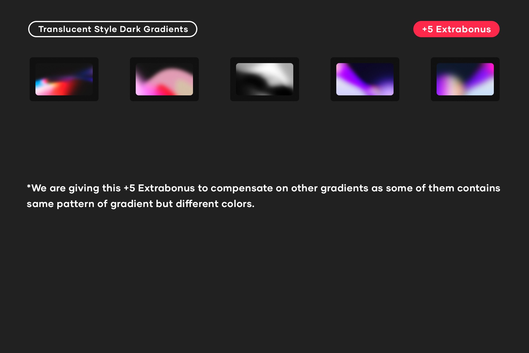 Extra bonus gradients included in the pack, showcasing alternative color variations.