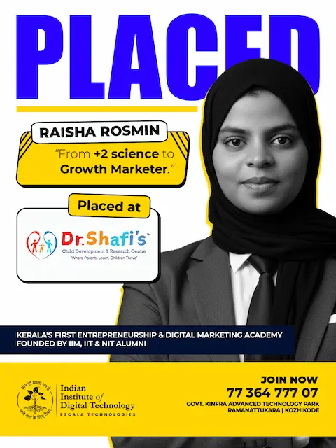  Raisha celebrating their placement success through our Entrepreneurship with Digital Marketing course.