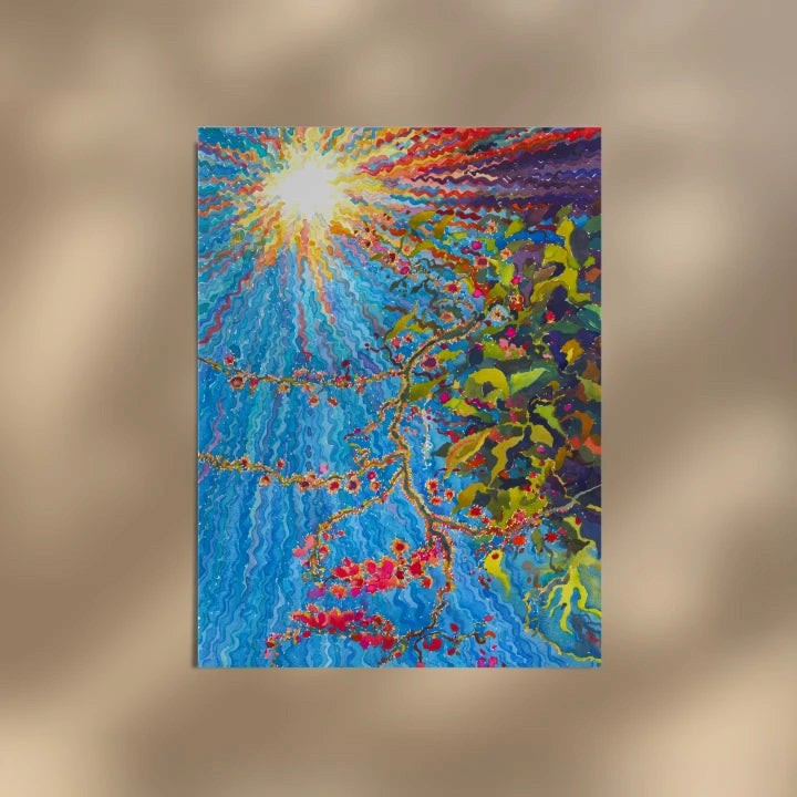 premium art poster and canvas prints, with originals available, from QART , of the artwork " Coralita Pink Flowers "