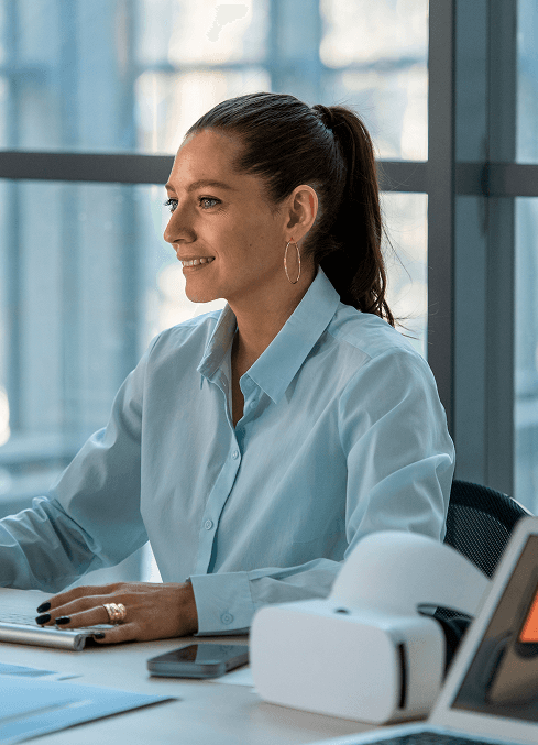 Woman in office