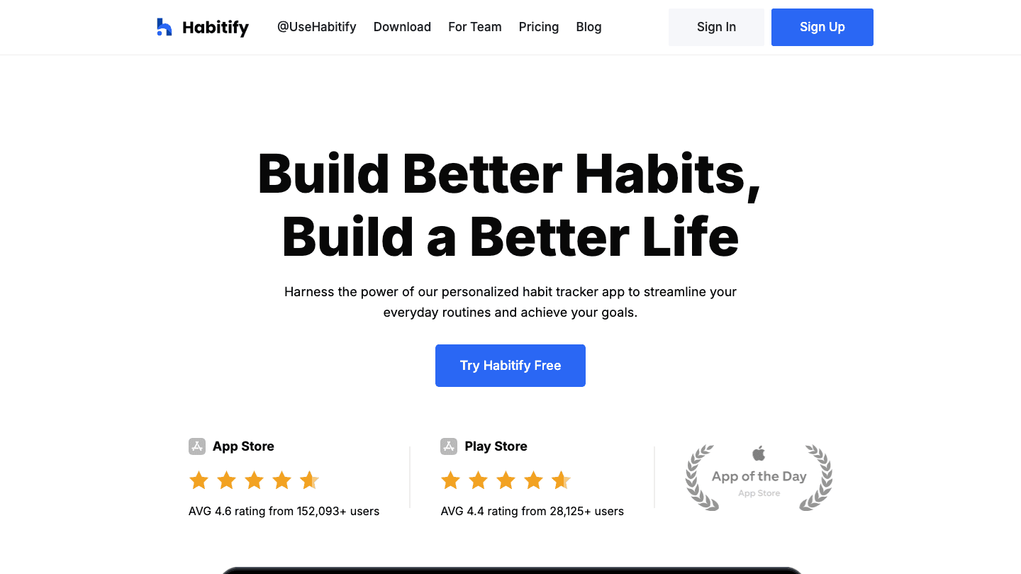Habitify habit tracker app