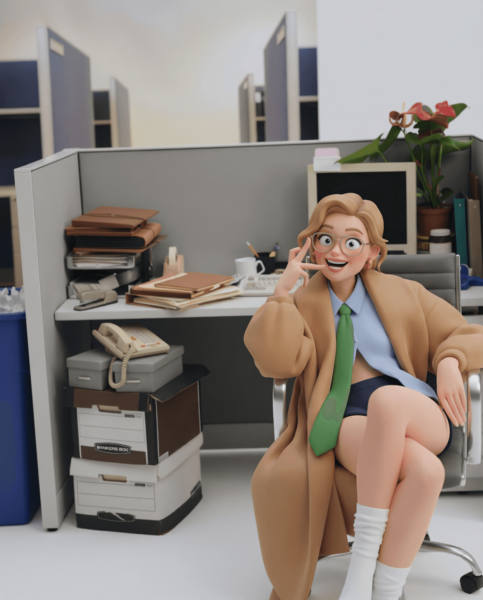 Laptop on a clean desk next to modern decor.