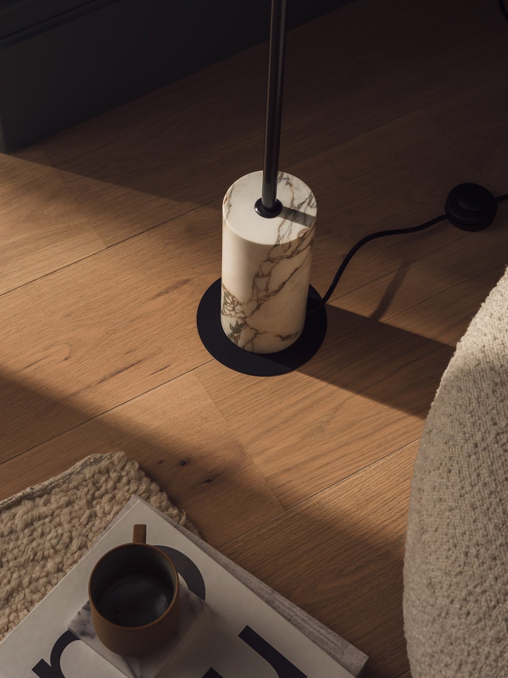 Kobi floor lamp – honed marble base