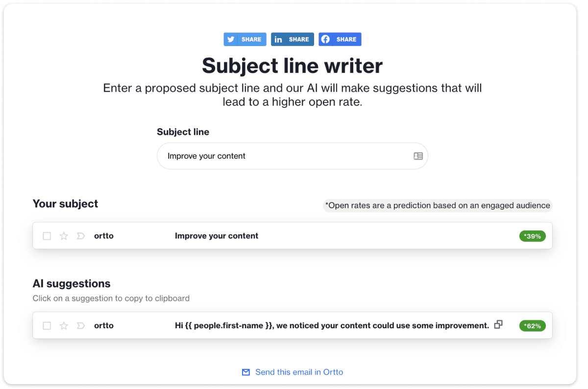 AI subject line writer