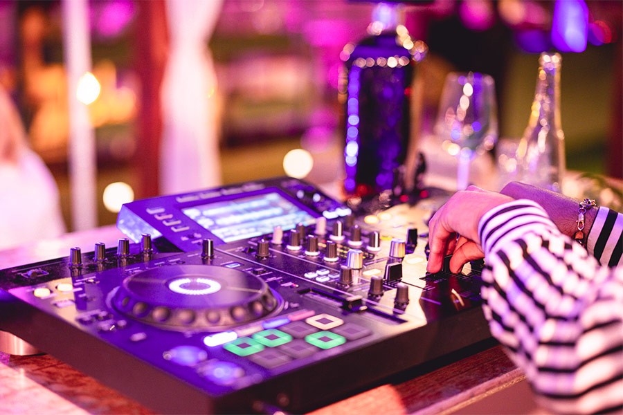 Full bar with an event DJ