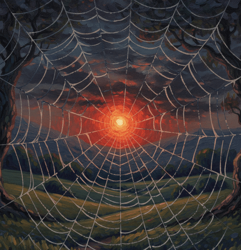 red flower amongst dead flowers