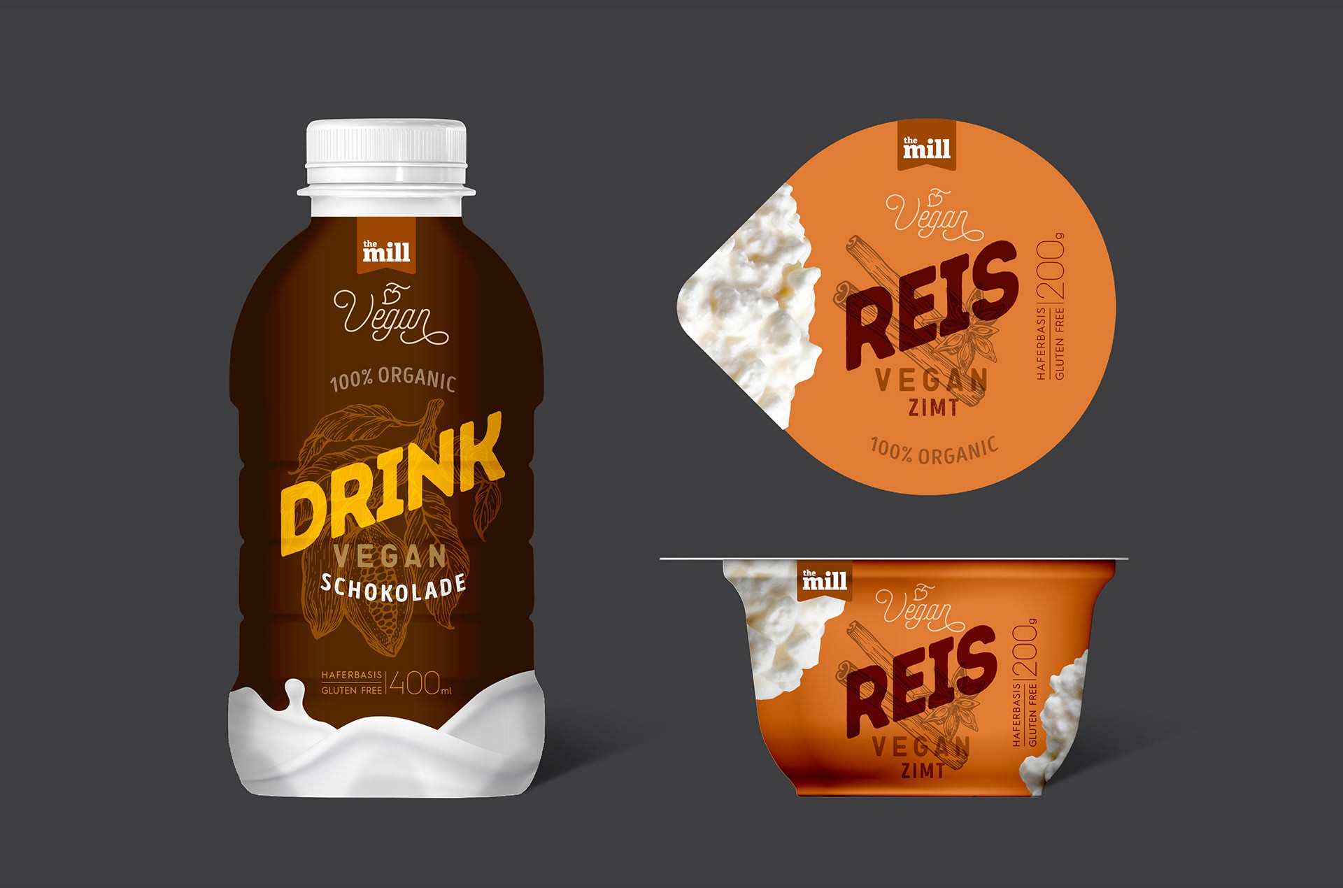 Label Design für eine vegane Food Linie – modernes Verpackungskonzept mit klarer Typografie und natürlicher Farbwelt