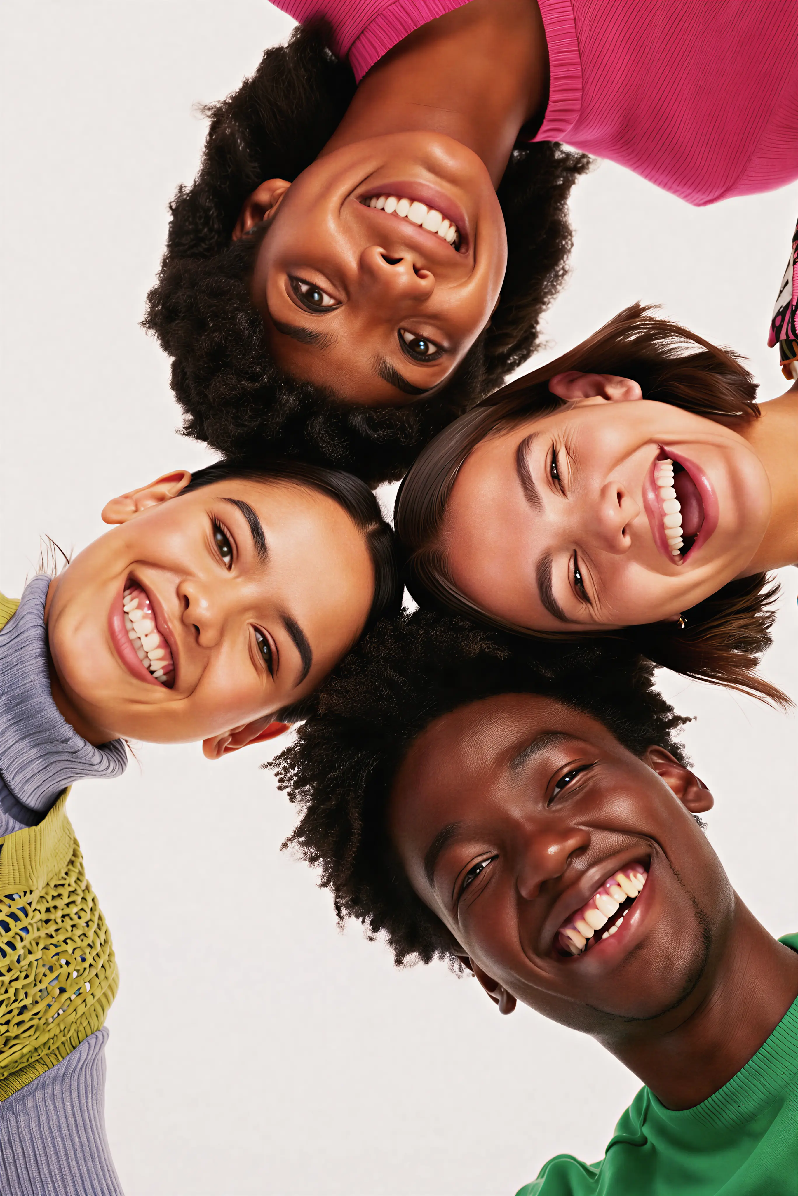 Group of people chatting and laughing together in a casual indoor setting