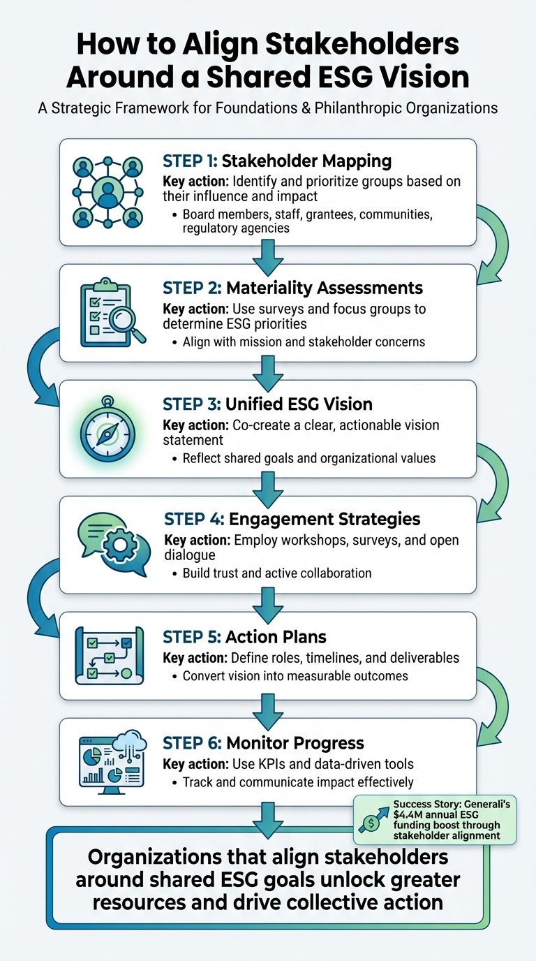 6-Step Framework for Aligning Stakeholders Around ESG Vision in Philanthropic Organizations