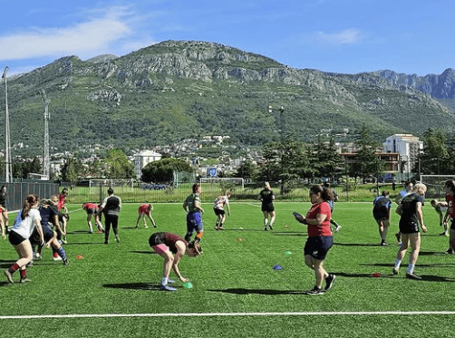 another photo of female rugby players training