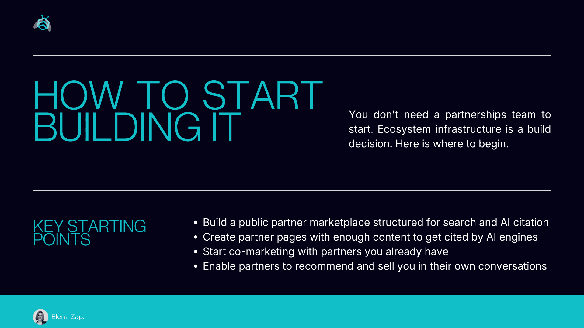 How to Start Building It — four key starting points