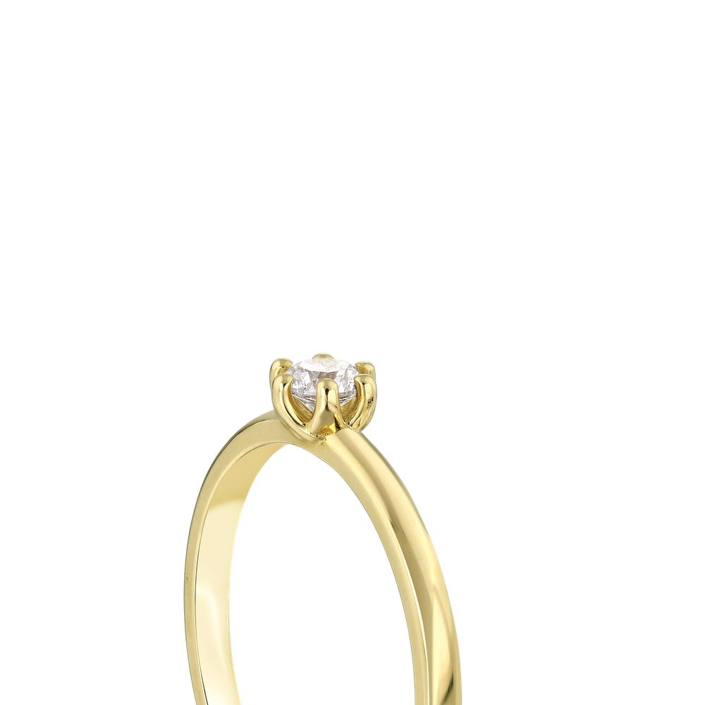 Assos 0.10 Karat G SI1 Pırlanta Tektaş Yüzük 14 Ayar Altın