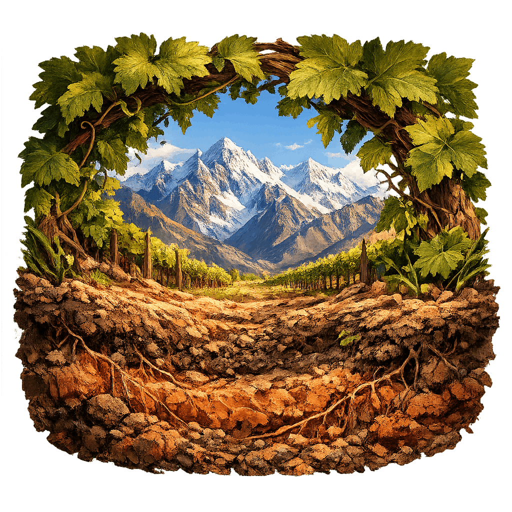 Detailed graphic of the Agrelo wine region.