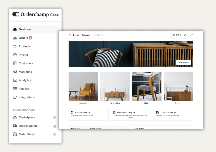 Orderchamp Cloud B2B Portal visualization