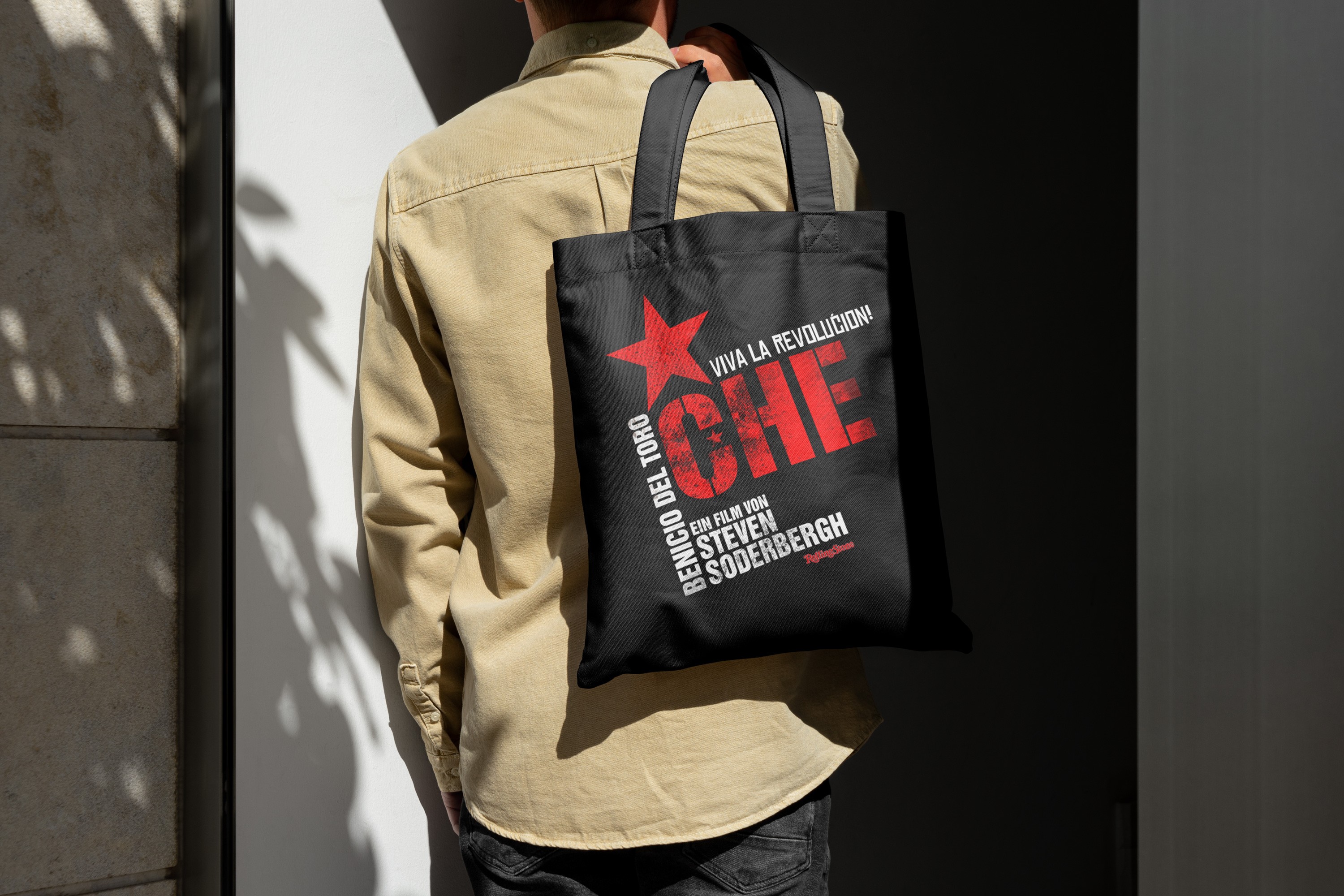 Shopping Bag Design für „Che I & II“ – grafische Adaption des Filmplakats mit ikonischer Bildsprache