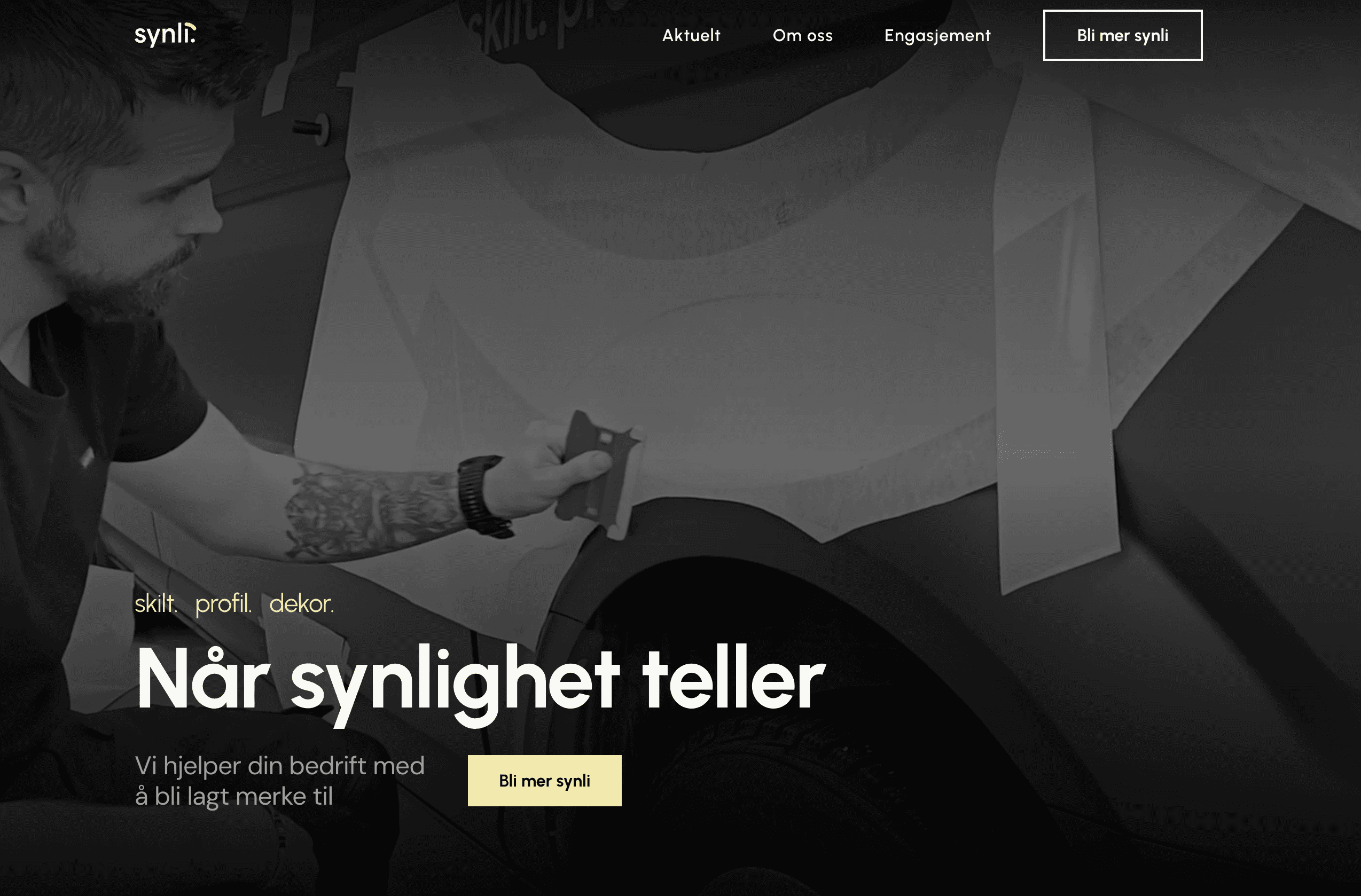 Screenshot of the website for a profiling actor