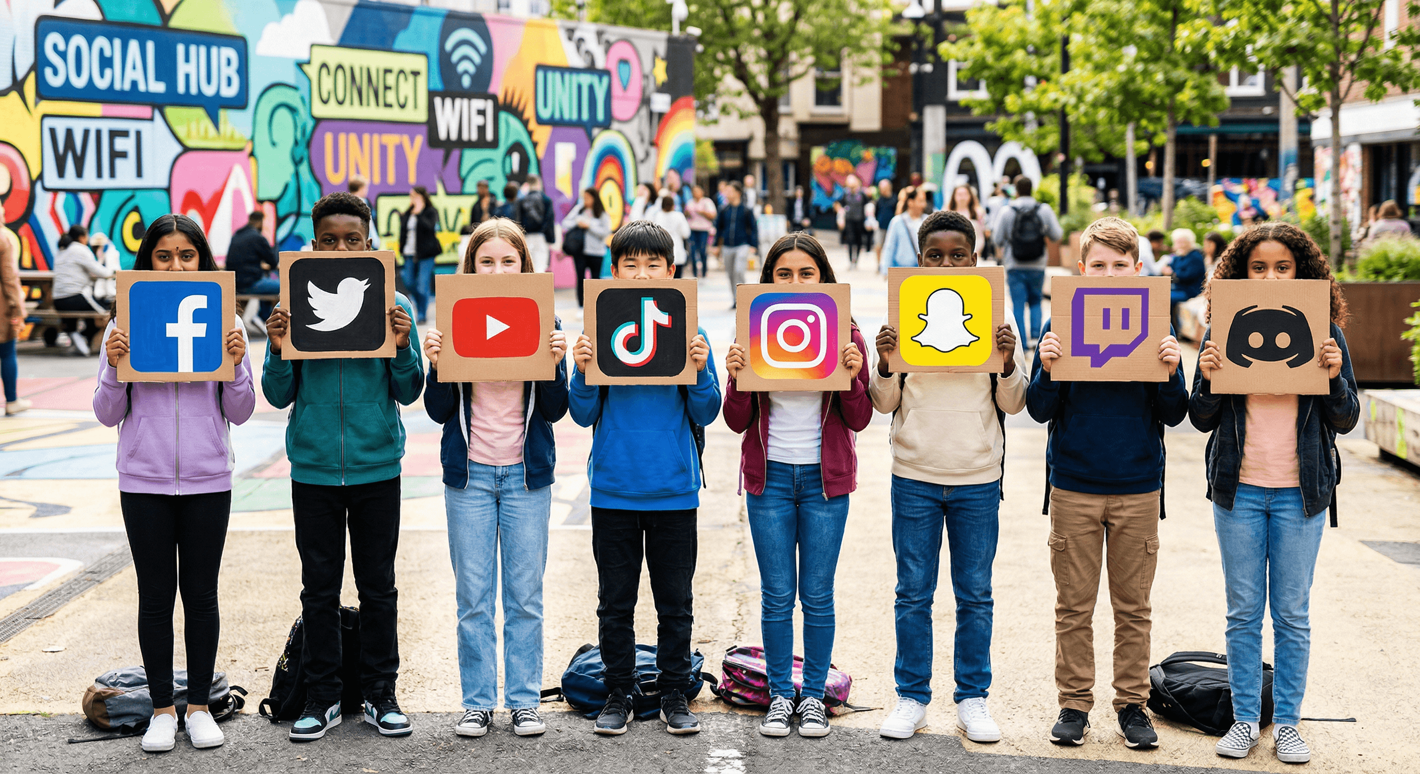 kinder mit social media