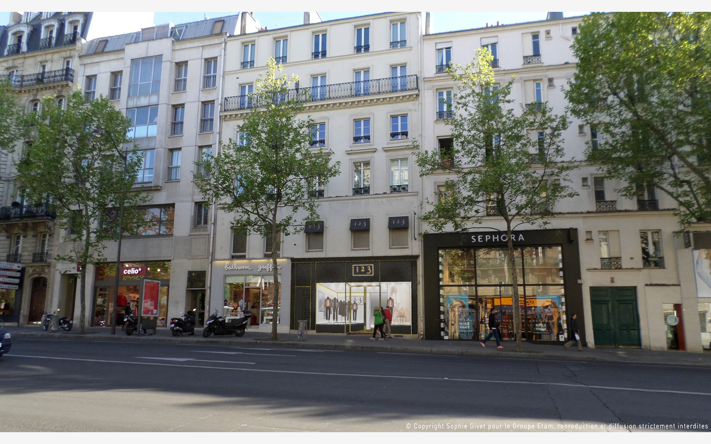 Mise en situation vue large du Concept Centre Ville à la boutique de Ternes, Paris